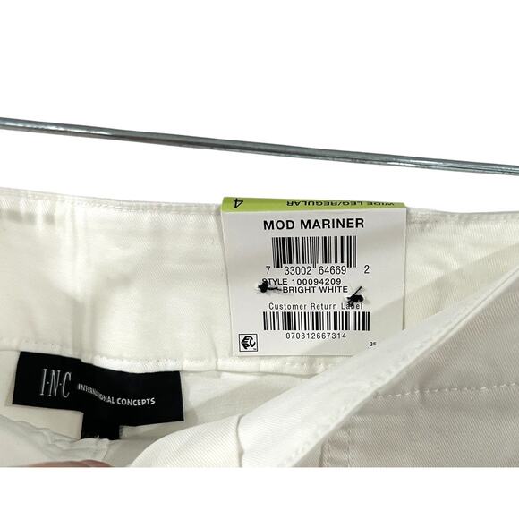 INC International Concepts SZ 2 Wide Crop Pants Button-Up Mod Mariner Size 4 NEW - Picture 2 of 5